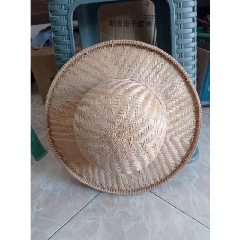 Topi anyam jerami / topi jerami / topi karnafal / topi petani / topi pantai / topi anyam unik
