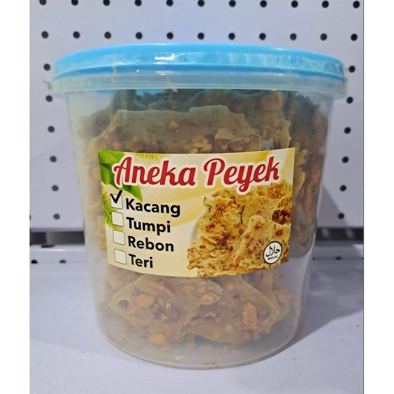 

Aneka Peyek Toples Kacang & Tumpi(kacang ijo) berat -+400gr