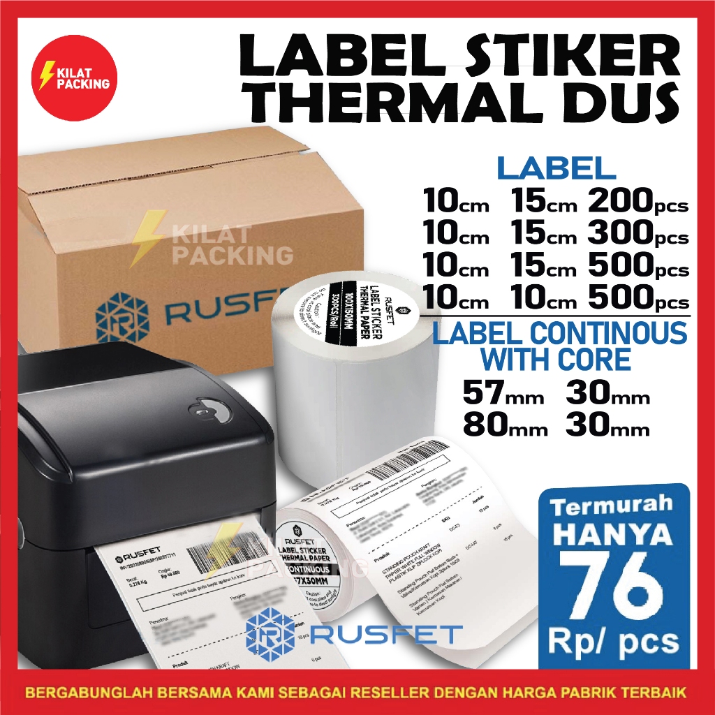

Thermal Roll Stiker Thermal Roll Label Thermal Label Resi A6 Rusfet DUS