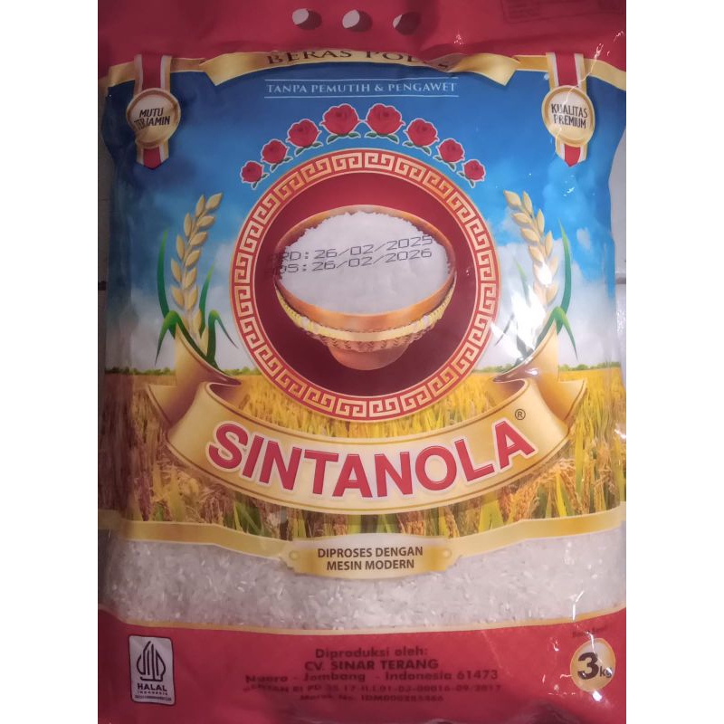 

Beras Sintanola Kemasan 3Kg