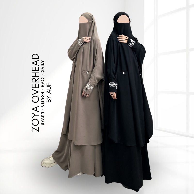 ZOYA SET Skirt OVERHEAD - Mazen Anti UV by Sultan (Gamis Umroh - Haji - Syar'i) by AUF Queenova