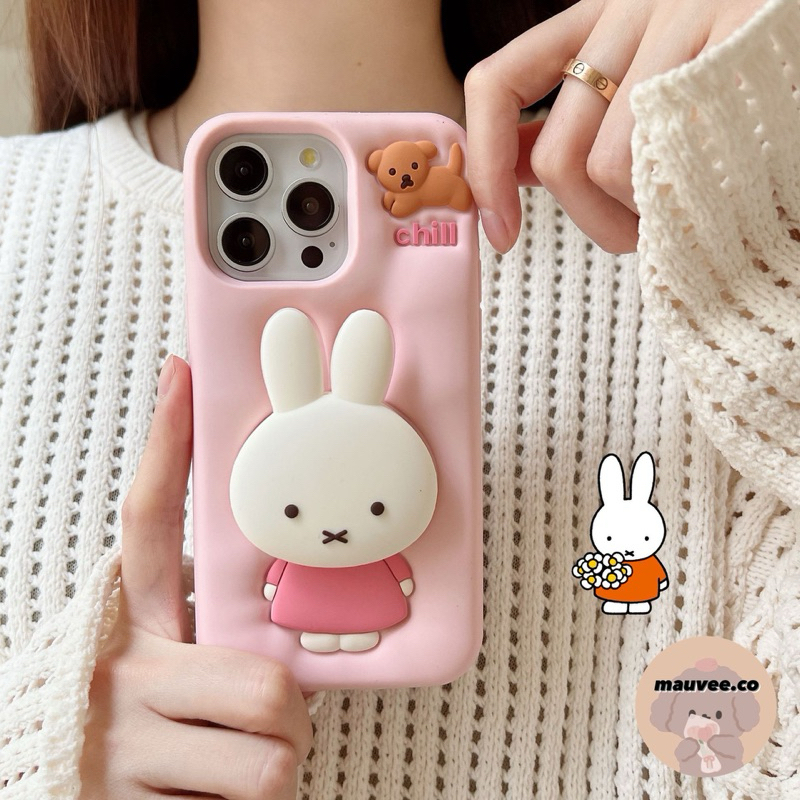 [READY] IPHONE CASE MIFFY PINK POPSOCKET SOFT CASE