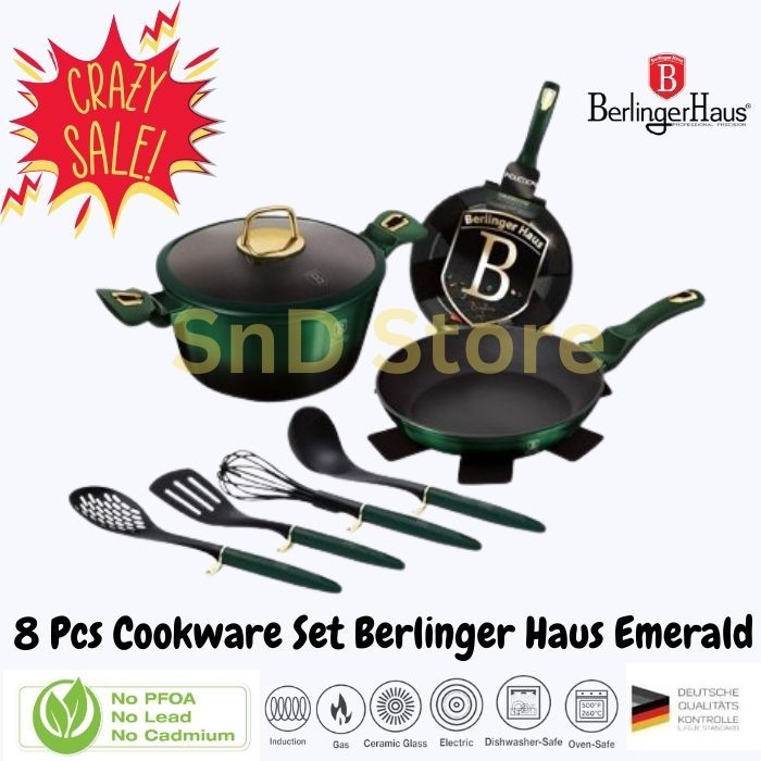 Berlinger Haus 8 Pcs Cookware Set - Emerald