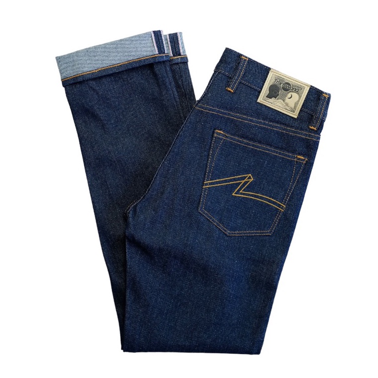 KODE N26S Transworld Celana Denim Selvedge Blue 15 Oz Kaku Accent