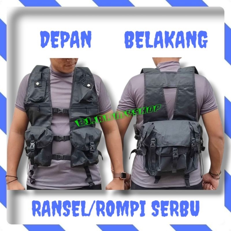 Rompi Ransel Serbu Hitam Tni