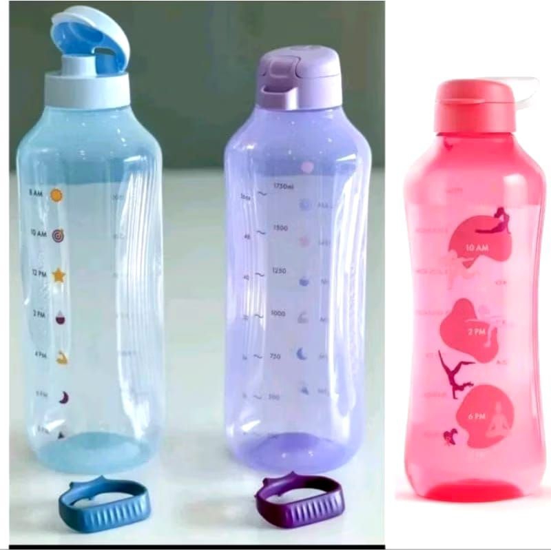 aquavibe eco botol 2 ltr tupperware dengan sedotan