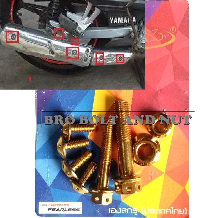 Baut Probolt Tojosan Knalpot Jupiter Z Burhan Original Heng Thailand Gold Silver Blue
