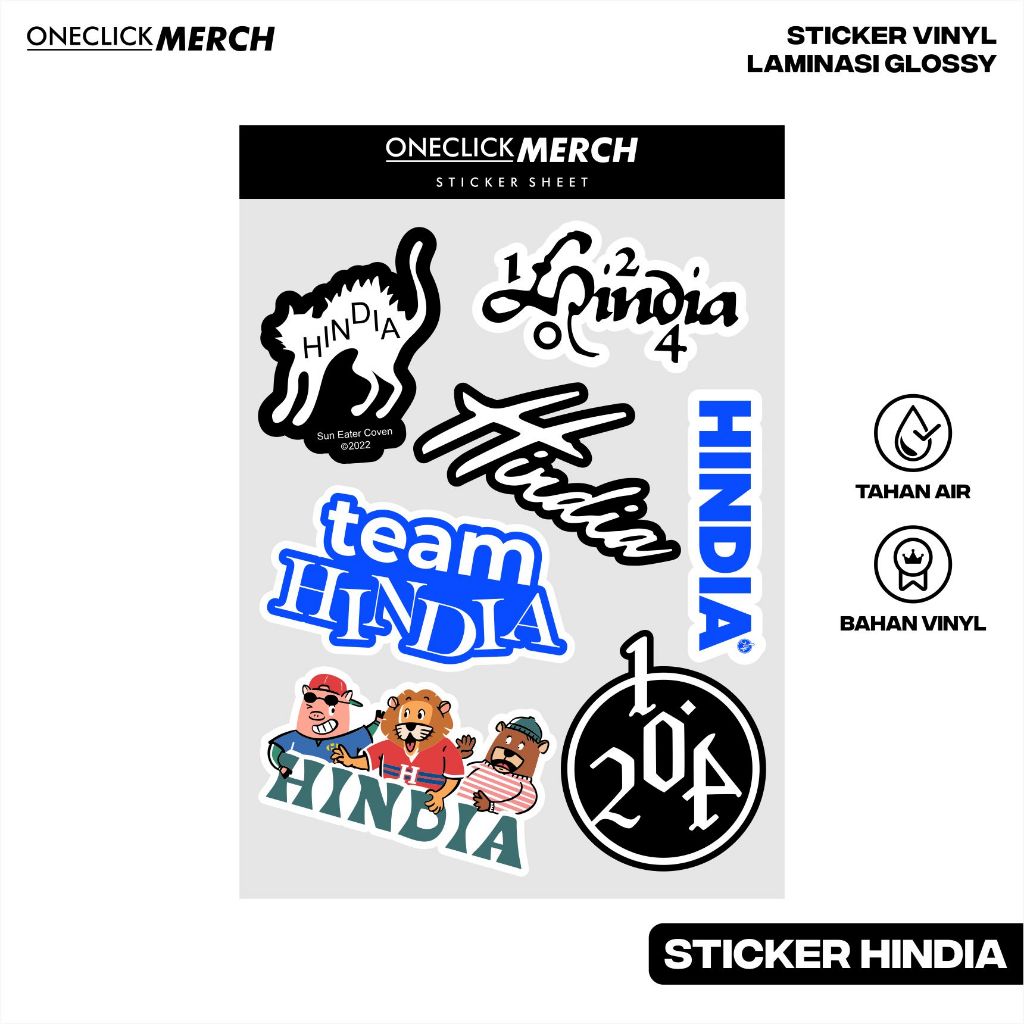 

Sticker Pack HINDIA Bahan Vinyl Untuk Hp Laptop Helm Aesthetic