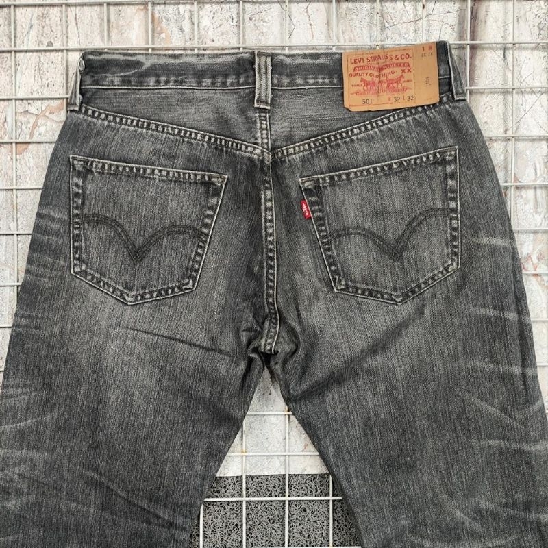 Celana Jeans Denim Second Bekas Preloved Reguler 501 Abu Wash Size32 . 02988