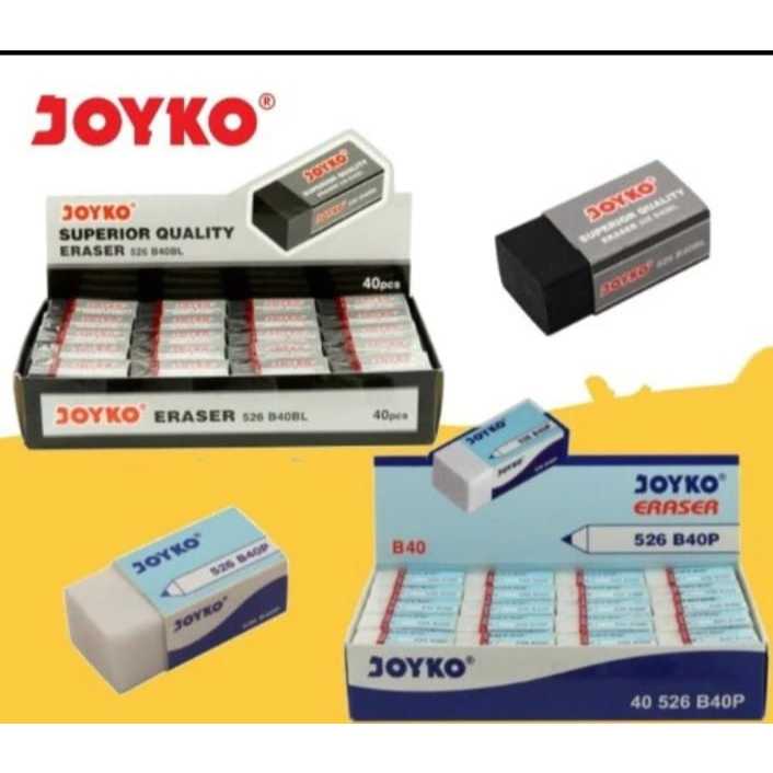 

(1 Kotak) Eraser Kecil Joyko ER-526B40 Hitam Putih Warna / Stip / Penghapus Pensil Joyko ER-526B40