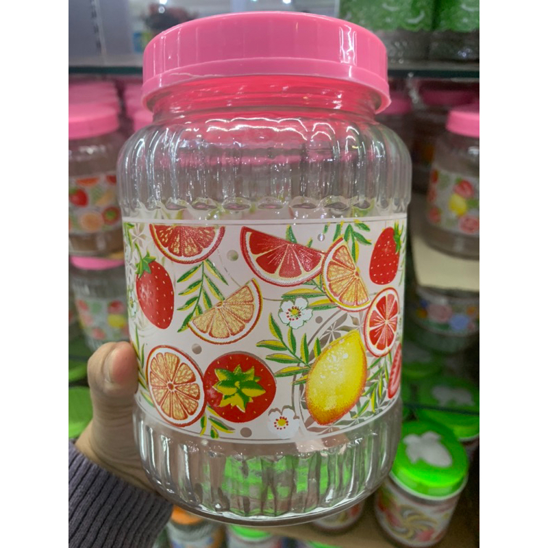 toples kaca printing motif tutup ulir