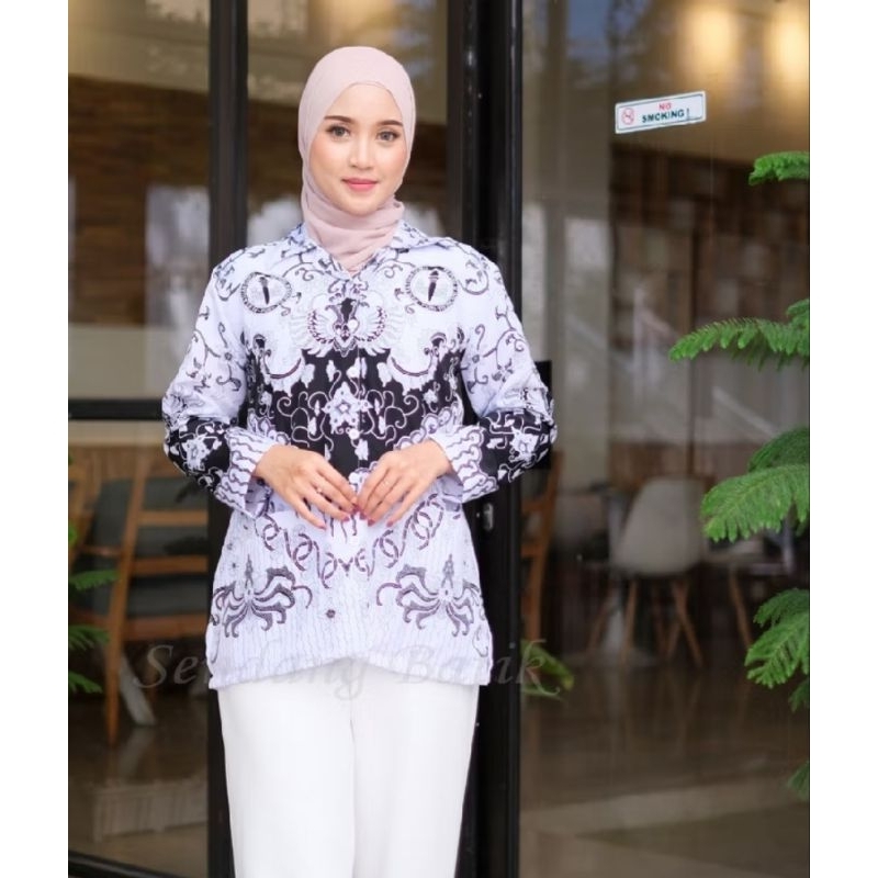 baju seragam PGRI wanita full puring