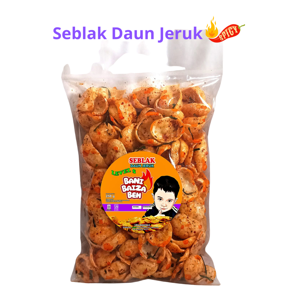 

Kerupuk Seblak Daun Jeruk Makanan Ringan Cemilan Pedas Bani Baisha Ben