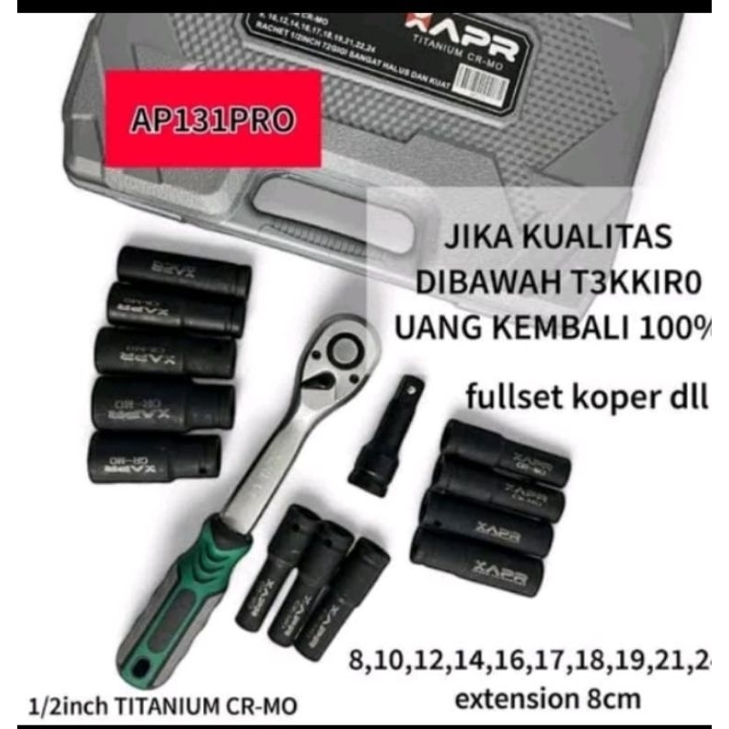 APR AP 131 PRO KONCI SOCK 12 PCS + RACHET ISTIMEWA