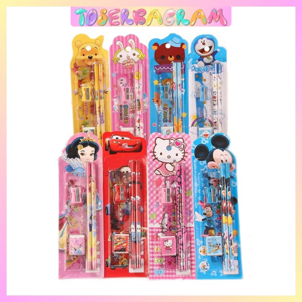 

5 in 1 Set Alat Tulis / Perlengkapan Sekolah Anak / Set Alat Tulis