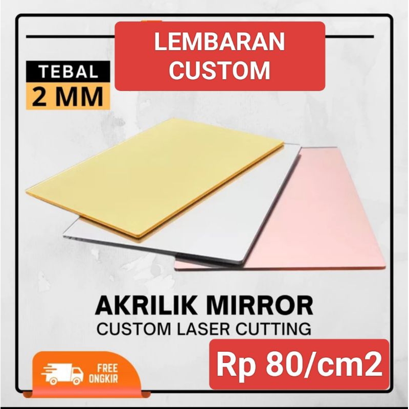 

2mm Mirror Akrilik Acrylic Potongan Custom