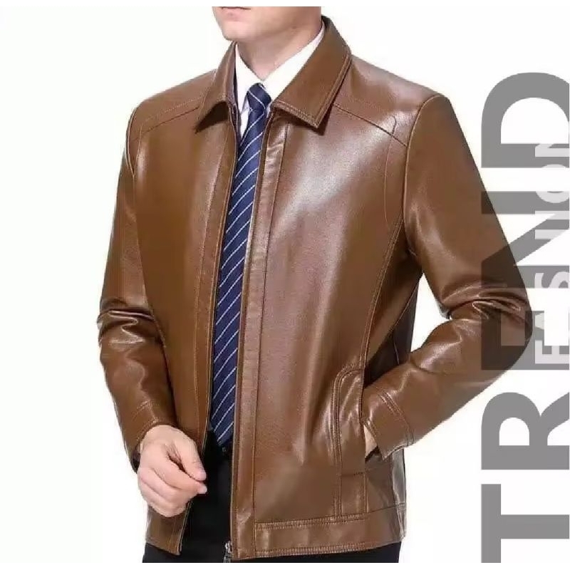 NEW TREND| jaket kulit domba pu model semi jas-jaket kulit pria-jaket kulit pu super