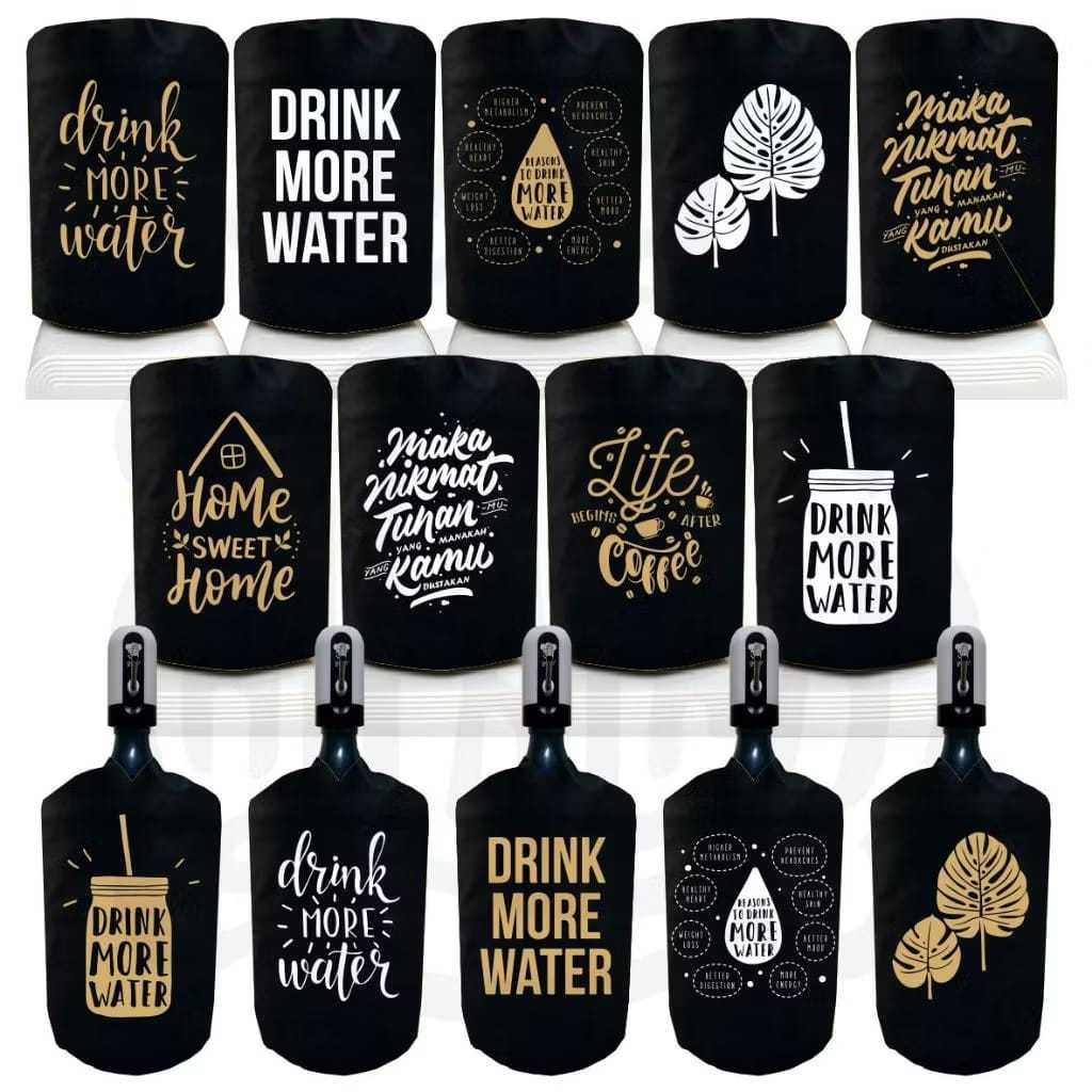 Sarung Cover Galon Duduk & didpemserTutup Pelindung Galon Pompa  Warna Polos Motif sablonMinimalis