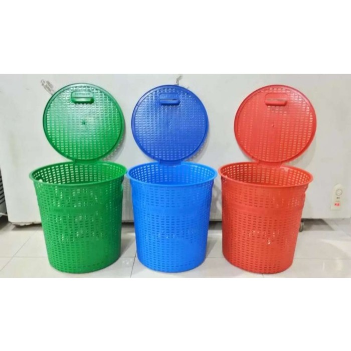 Keranjang Laundry Pakaian + Tutup Plastik Elegan SHALLOM