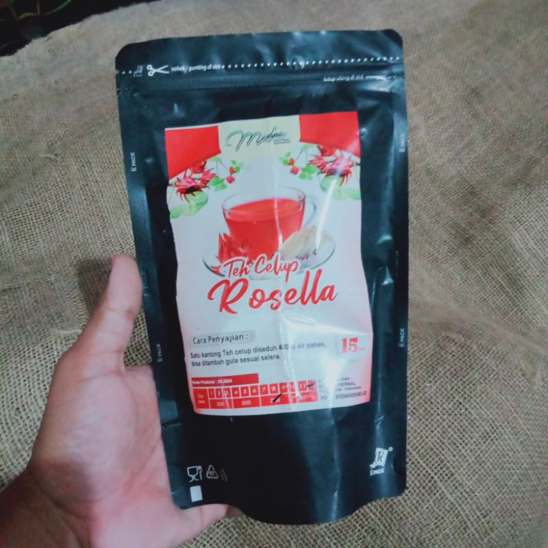 

Teh bunga Rosella - teh celup Rosella - wedang Rosella praktis - isi 15 - minuman herbal kaya manfaat - oleh-oleh Jogja