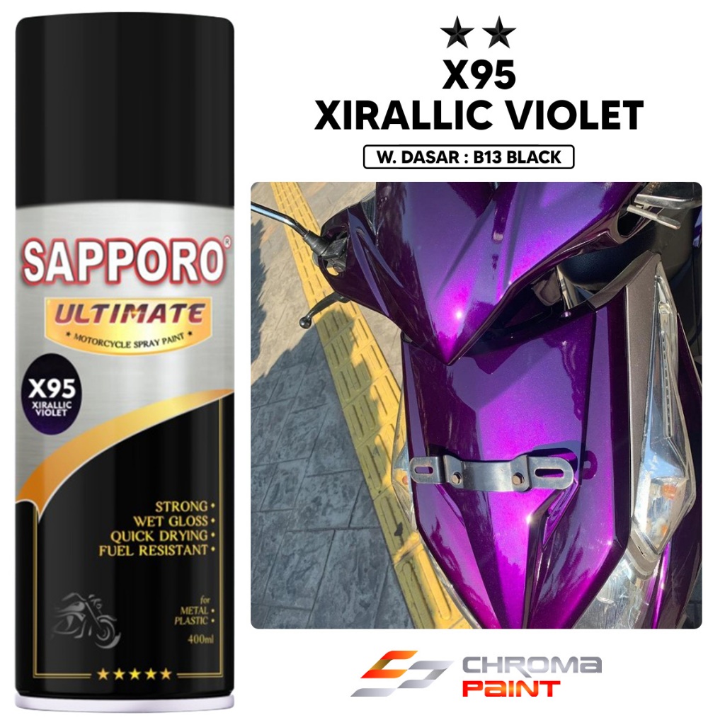 Sapporo Ultimate X95 Xirallic Violet - Cat Semprot Ungu Efek Xirallic