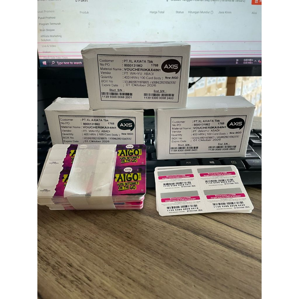 [TERMURAH] VOUCHER AXIS KOSONG 1 KOTAK ISI 400SN