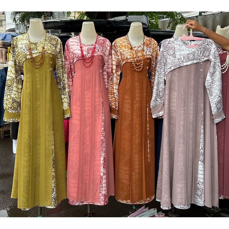 DRHIJAB - GAMIS WANITA TERBARU BY DODYA BUSANA BAHAN SHAKILA MIX CERUTY BABY DOLL