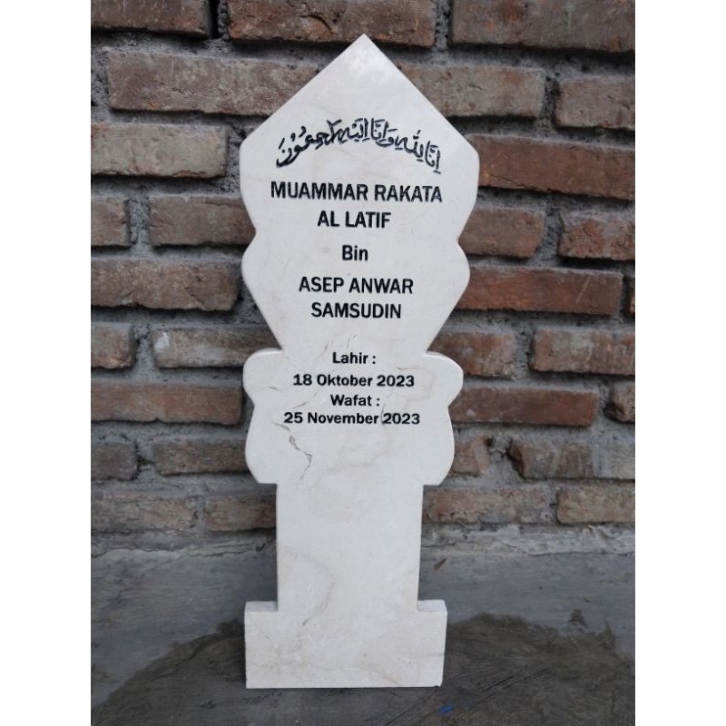 BATU NISAN MARMER ALAM ASLI TANCAP