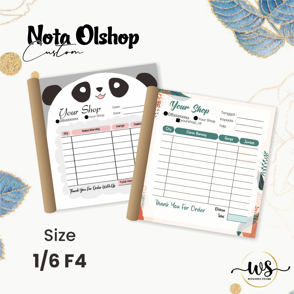 

NOTA OLSHOP CUSTOM 1 2 3 PLY - CUSTOM MURAH