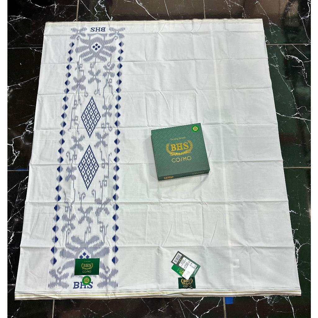 SARUNG BHS COSMO GOLD MOTIF POLOS HITAM PUTIH TERLARIS ORIGINAL 100%