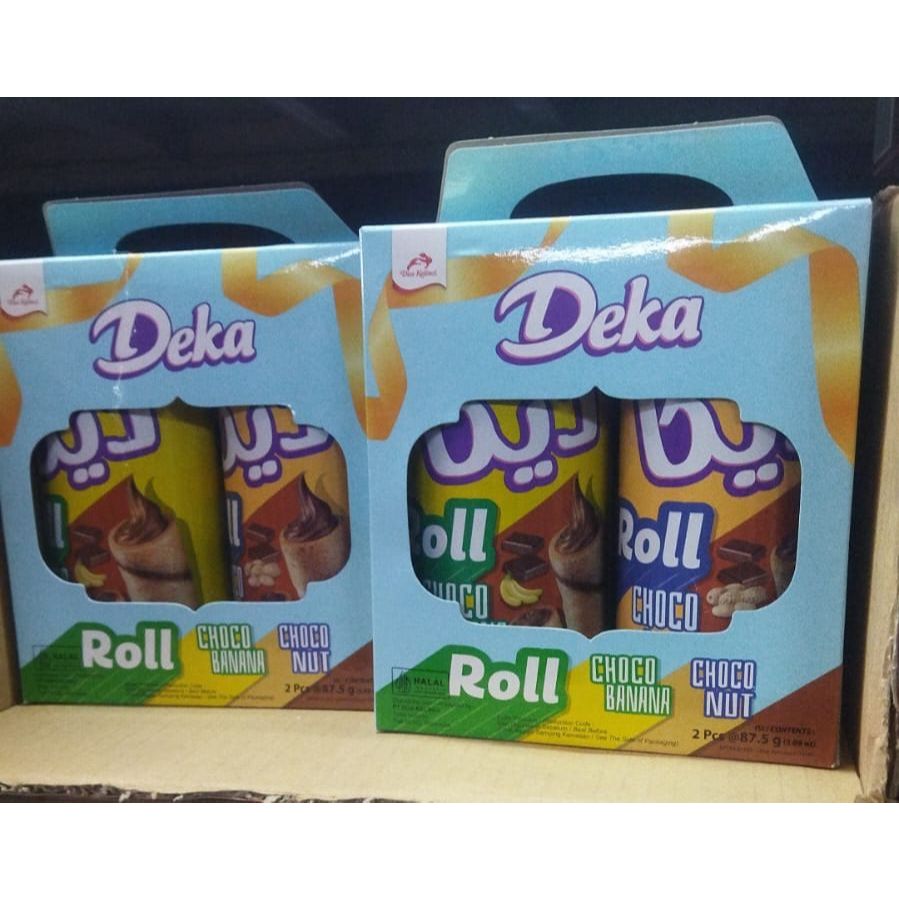 

Deka wafer roll gift choconut + banana kaleng box 175 g