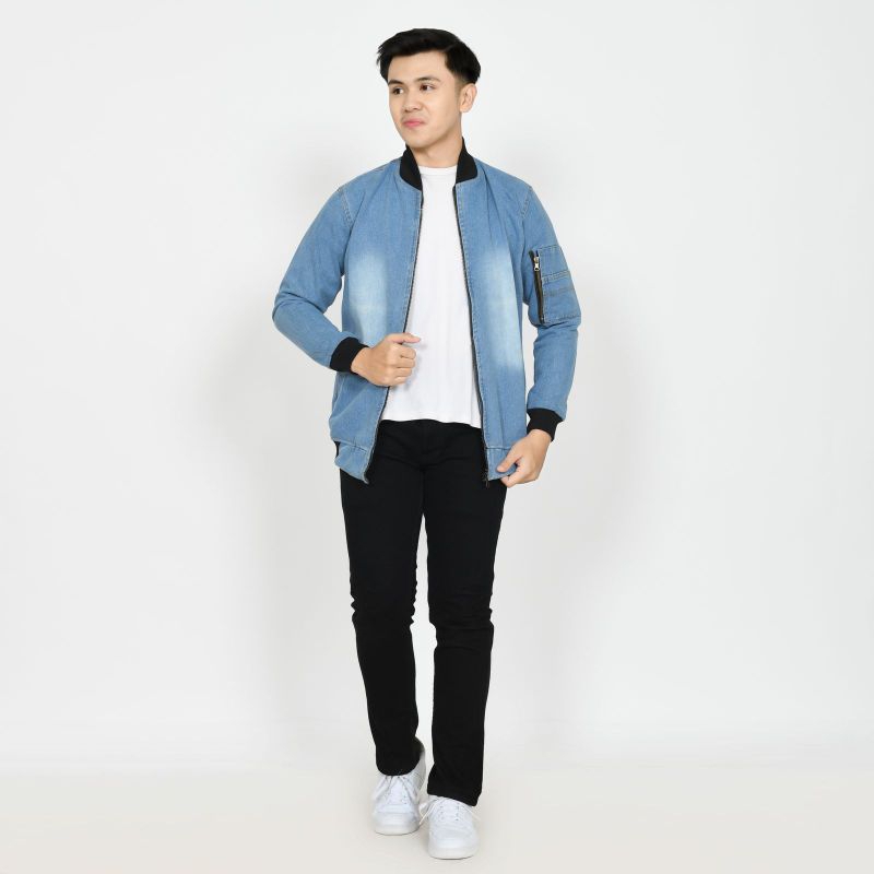 Jaket Jeans Bomber / Jaket Jeans Pria / Bomber Bioblit