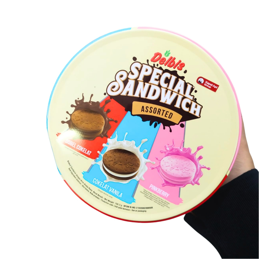 

Delbis Special Sandwich 155gr Kaleng Roti Kue Kering Makanan Ringan