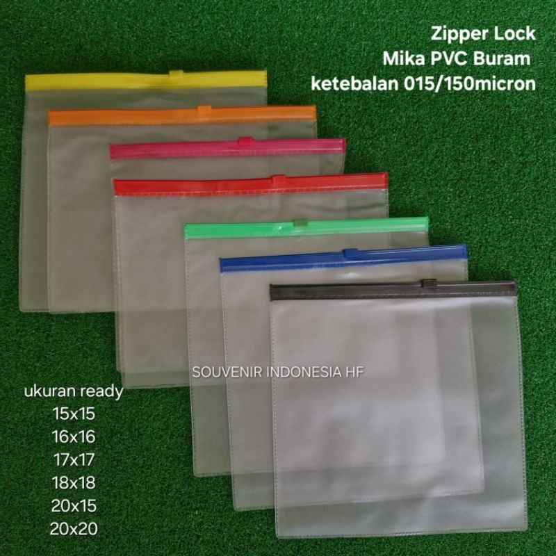Pouch Ziplock warna Mika PVC buram 015a