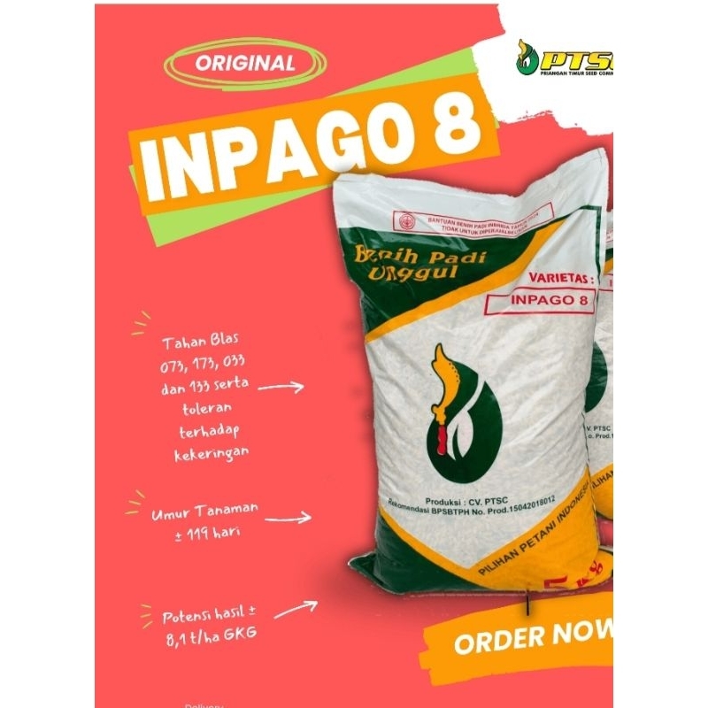 Bibit Benih padi INPAGO 8 Kemasan 1 kg