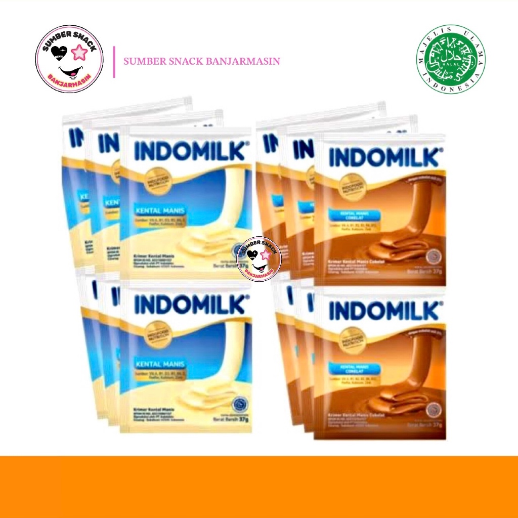 

Indomilk Kental Manis Pack (Isi 6 Sachet/Pack) (6x37g) (2 Varian Rasa)