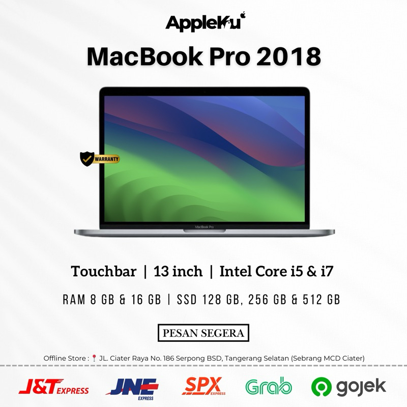 MacBook Pro 2018 13-inch | Ram 8 GB 16 GB | SSD 256 GB 512 GB