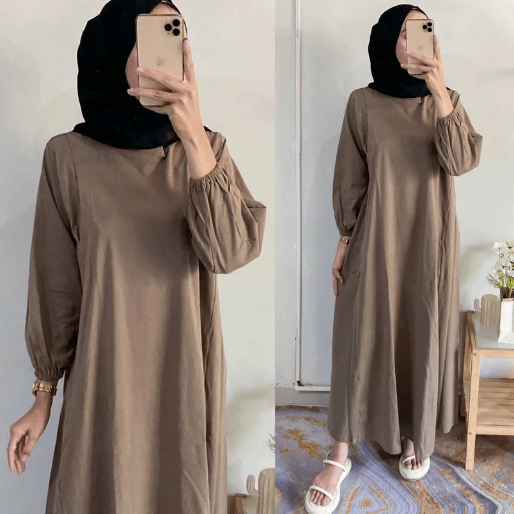 ZENOVA Gamis Busui Panjang Polos Premium Dress Menyusui Bukaan Kanan Kiri Friendly Busui Untuk Bumil