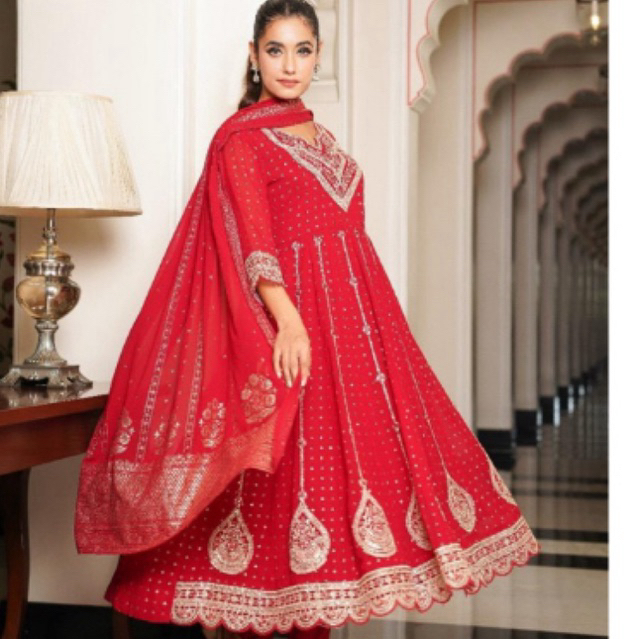 Dres wanita mewah asli india cantik(3120)