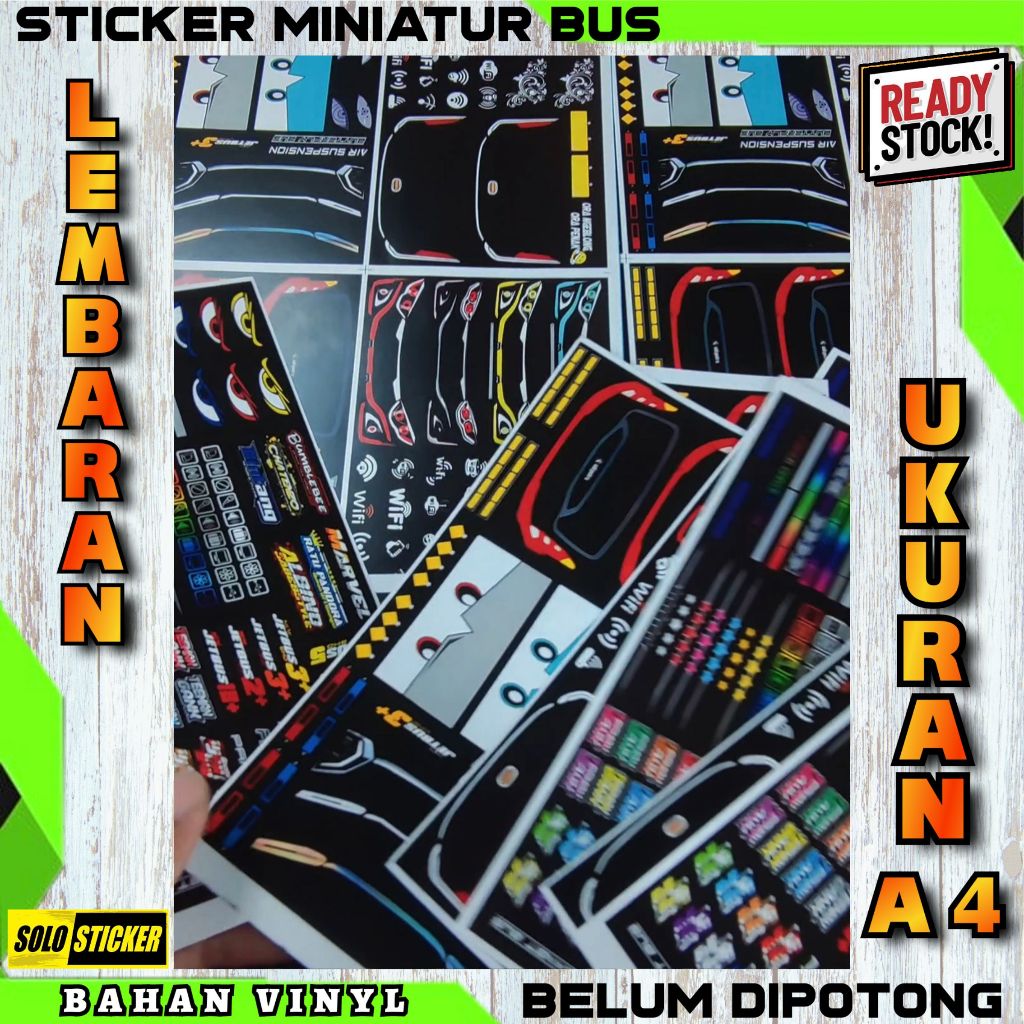 

Stiker Vinyl Miniatur Bus Ukuran A4 BELUM DIPOTONG Stiker Aksesoris Variasi Bus