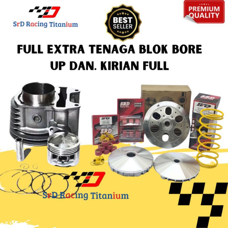 PAKET BORE UP 130 CC BLOK SEHER 52 BEAT FI NON ESP 2012-2013, SPACY FI, BEAT KARBU, SCOOPY KARBU 53.
