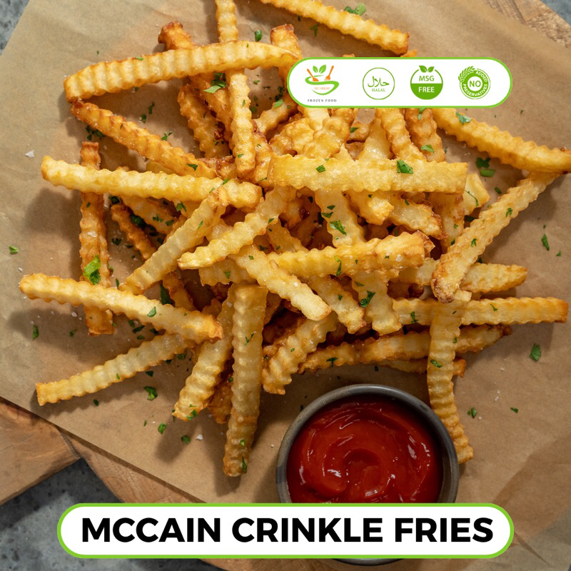 

Crinkle Fries Mccain 1kg - Kentang goreng - Supplier HOREKA