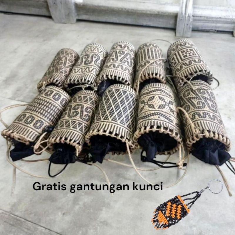 Tas Anjat Rotan Slempang Etnik Dayak dengan Furing  Handmade & Unik
