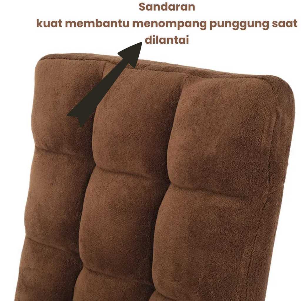 Lara - Kursi Lesehan Lipat Lantai Malas Beludru Dewasa Terlaris