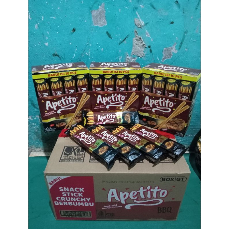 

Roma apetito biskuit stik rasa bbq 1 box isi 10 sachet