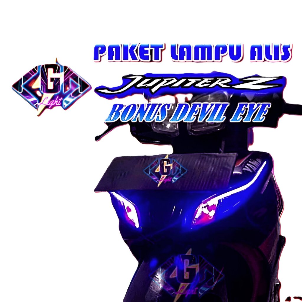 Lampu Alis JUPITER Z 1 Sepaket Bonus Devil Eye Led Flexible Variasi Motor Siap Pasang