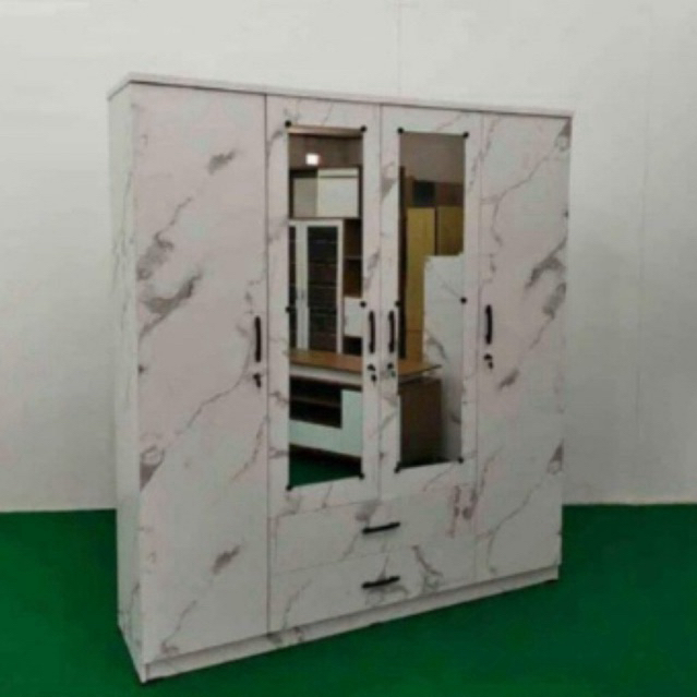Lemari 3 Pintu dan 4 Pintu Particle Board / Lemari Partikel / Lemari Serbuk Kayu / Lemari Olympic / 