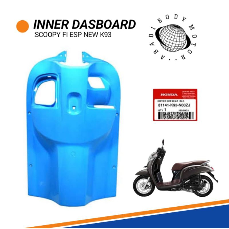 cover inner dashboard scoopy fi esp new k93 2017 2018 2019 k93 legshield tengah biru original