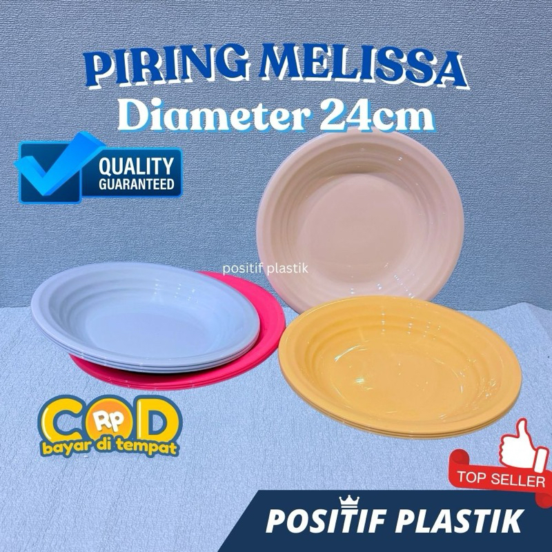 [ECERAN] Piring Plastik Bulat MELISSA - Warna Pastel - Piring Pink - Piring Pastel