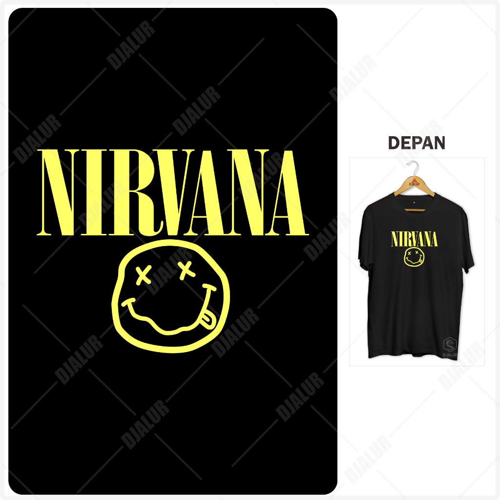Kaos Nirvana Kaos Distro Musik Plastisol Cotton Combed 30s Djalur Clothing